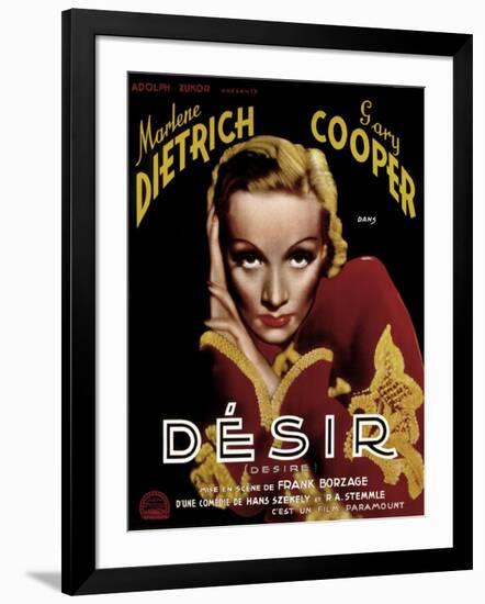 Desire, Marlene Dietrich, 1936-null-Framed Art Print