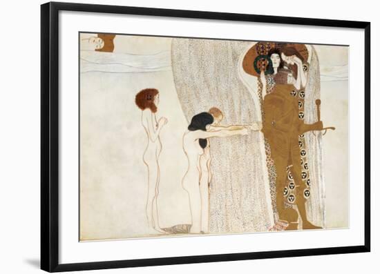 Desire of Happiness, Beethoven Frieze (detail), 1902-Gustav Klimt-Framed Premium Giclee Print