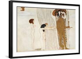 Desire of Happiness, Beethoven Frieze (detail), 1902-Gustav Klimt-Framed Premium Giclee Print