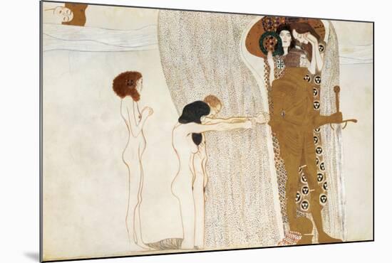 Desire of Happiness, Beethoven Frieze (detail), 1902-Gustav Klimt-Mounted Premium Giclee Print