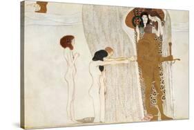 Desire of Happiness, Beethoven Frieze (detail), 1902-Gustav Klimt-Stretched Canvas