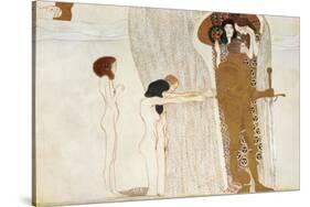 Desire of Happiness, Beethoven Frieze (detail), 1902-Gustav Klimt-Stretched Canvas