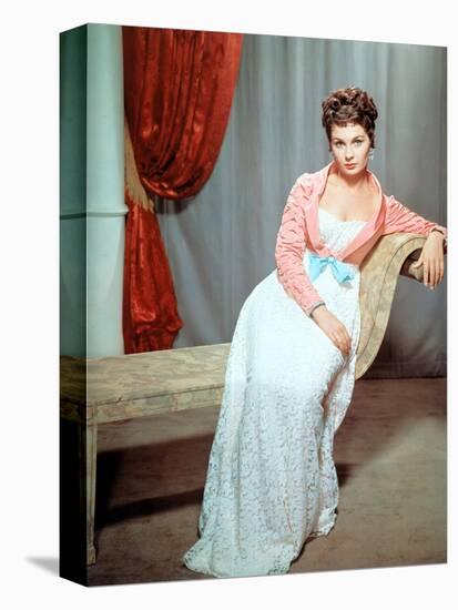 Desiree by Henry Koster with Jean Simmons, 1954 (photo)-null-Stretched Canvas