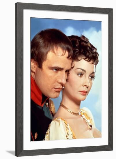 Desiree by Henry Koster with Marlon Brando (dans le role by Napoleon) and Jean Simmons, 1954 (photo-null-Framed Photo