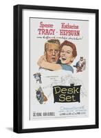 Desk Set, Spencer Tracy, Katharine Hepburn, 1957-null-Framed Art Print