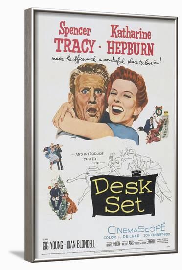 Desk Set, Spencer Tracy, Katharine Hepburn, 1957-null-Framed Art Print