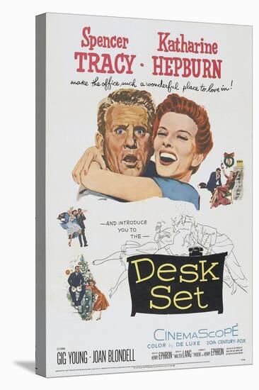 Desk Set, Spencer Tracy, Katharine Hepburn, 1957-null-Stretched Canvas