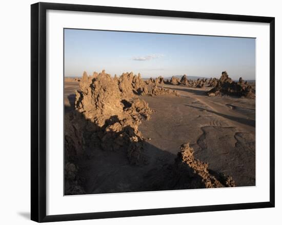 Desolate Landscape of Lac Abbe, Dotted with Limestone Chimneys, Djibouti, Africa-Mcconnell Andrew-Framed Photographic Print