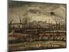 Desolate Landscape, Ypres Salient, 1917 (W/C, Ink, Gouache & Pencil on Paper)-Paul Nash-Mounted Giclee Print