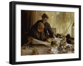 "Despatches - Is He Mentioned", 1917-Edgar Bundy-Framed Giclee Print