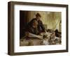 "Despatches - Is He Mentioned", 1917-Edgar Bundy-Framed Giclee Print