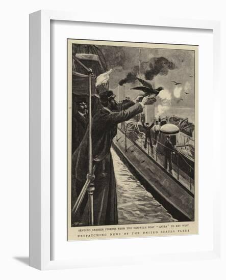 Despatching News of the United States Fleet-null-Framed Giclee Print