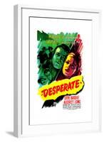 Desperate, US poster, Steve Brodie, Audrey Long, 1947-null-Framed Art Print