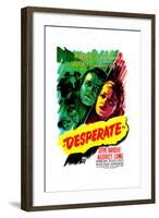 Desperate, US poster, Steve Brodie, Audrey Long, 1947-null-Framed Art Print
