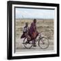 Despite their Traditional Dress, Two Young Maasai Give Hints That Lifestyle Is Changing in Tanzania-Nigel Pavitt-Framed Photographic Print