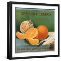 Dessert Brand - Redlands, California - Citrus Crate Label-Lantern Press-Framed Art Print