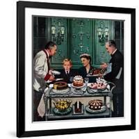 "Dessert Cart", January 1, 1955-Stevan Dohanos-Framed Giclee Print