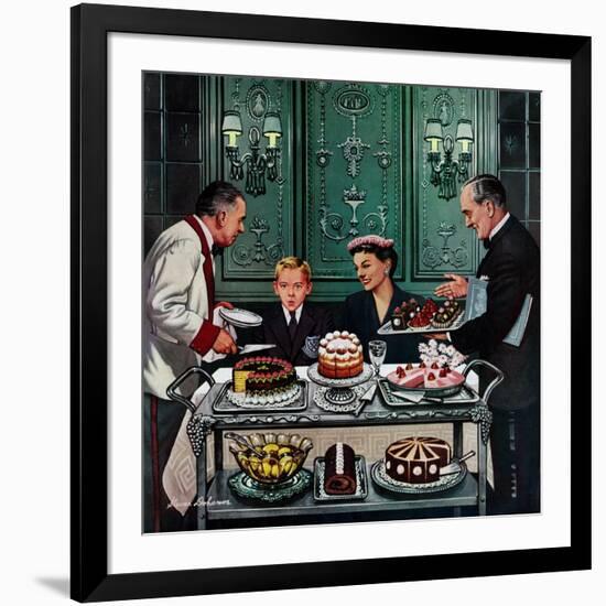 "Dessert Cart", January 1, 1955-Stevan Dohanos-Framed Giclee Print