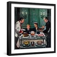 "Dessert Cart", January 1, 1955-Stevan Dohanos-Framed Giclee Print