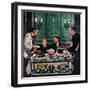 "Dessert Cart", January 1, 1955-Stevan Dohanos-Framed Giclee Print