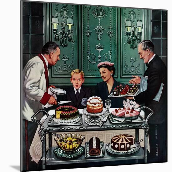 "Dessert Cart", January 1, 1955-Stevan Dohanos-Mounted Giclee Print