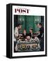 "Dessert Cart" Saturday Evening Post Cover, January 1, 1955-Stevan Dohanos-Framed Stretched Canvas