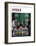 "Dessert Cart" Saturday Evening Post Cover, January 1, 1955-Stevan Dohanos-Framed Giclee Print