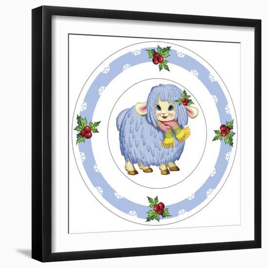 Dessert Plate Blue Lamb-Olga And Alexey Drozdov-Framed Photographic Print