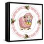 Dessert Plate Pink Lamb-Olga And Alexey Drozdov-Framed Stretched Canvas