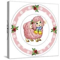 Dessert Plate Pink Lamb-Olga And Alexey Drozdov-Stretched Canvas