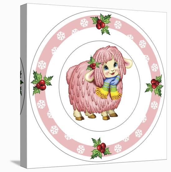 Dessert Plate Pink Lamb-Olga And Alexey Drozdov-Stretched Canvas