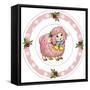 Dessert Plate Pink Lamb-Olga And Alexey Drozdov-Framed Stretched Canvas