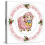 Dessert Plate Pink Lamb-Olga And Alexey Drozdov-Stretched Canvas