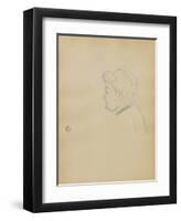 Dessins : Tête de femme de profil à gauche-Henri de Toulouse-Lautrec-Framed Collectable Print
