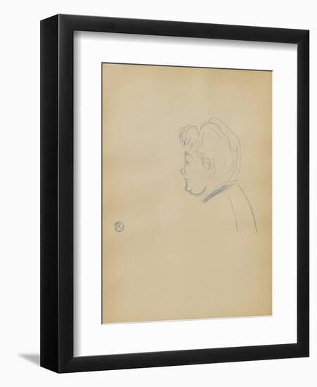 Dessins : Tête de femme de profil à gauche-Henri de Toulouse-Lautrec-Framed Collectable Print