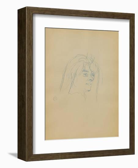 Dessins : Tête de femme de trois-quart-Henri de Toulouse-Lautrec-Framed Collectable Print