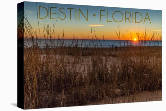 Destin, Florida - Beach and Sunrise-Lantern Press-Stretched Canvas