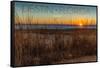 Destin, Florida - Beach and Sunrise-Lantern Press-Framed Stretched Canvas