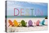 Destin, Florida - Colorful Beach Chairs-Lantern Press-Stretched Canvas