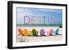 Destin, Florida - Colorful Beach Chairs-Lantern Press-Framed Art Print