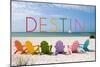 Destin, Florida - Colorful Beach Chairs-Lantern Press-Mounted Art Print