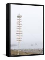 Destination Board, Spitzbergen, Bareninsel, Svalbard, Norway, Arctic, Scandinavia, Europe-null-Framed Stretched Canvas