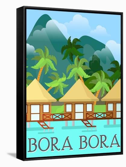 Destination Bora Bora-The Trainyard Cooperative-Framed Stretched Canvas