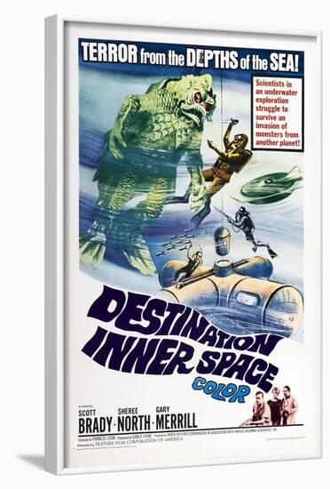 Destination Inner Space, US poster, Scott Brady, Sheree North, Gary Merrill, 1966-null-Framed Art Print