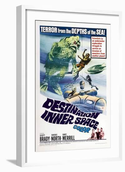 Destination Inner Space, US poster, Scott Brady, Sheree North, Gary Merrill, 1966-null-Framed Art Print