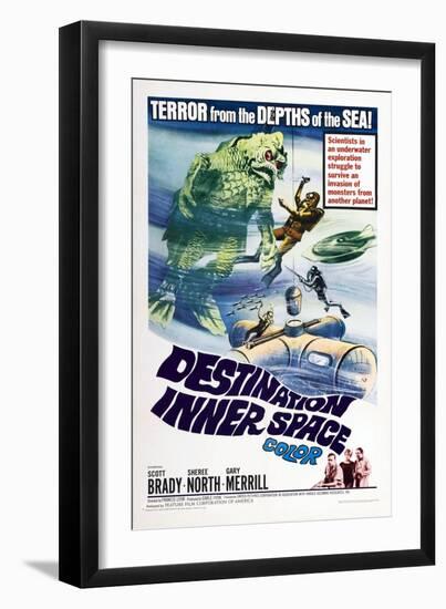 Destination Inner Space, US poster, Scott Brady, Sheree North, Gary Merrill, 1966-null-Framed Art Print