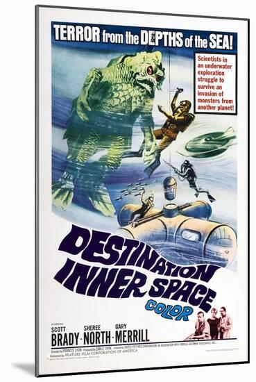 Destination Inner Space, US poster, Scott Brady, Sheree North, Gary Merrill, 1966-null-Mounted Art Print