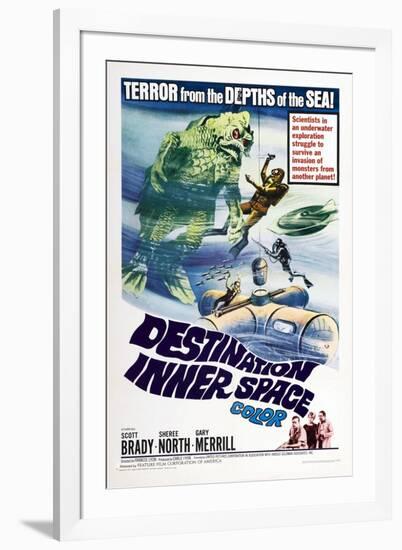 Destination Inner Space, US poster, Scott Brady, Sheree North, Gary Merrill, 1966-null-Framed Art Print