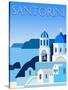 Destination Santorini-The Trainyard Cooperative-Stretched Canvas