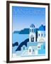 Destination Santorini-The Trainyard Cooperative-Framed Premium Giclee Print